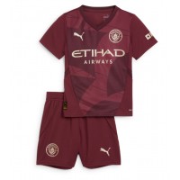 Maglia Calcio Manchester City Erling Haaland #9 Terza Divisa Bambino 2024-25 Manica Corta (+ pantaloncini)